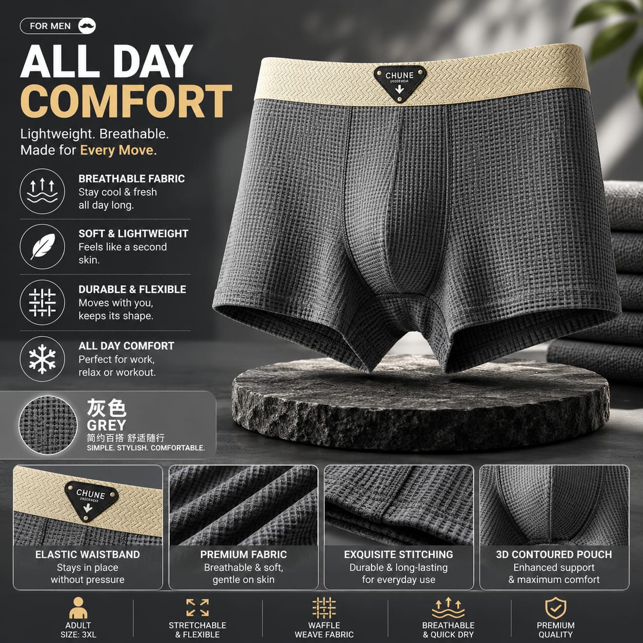 CHUNE PREMIUM BOXER (GREY)
