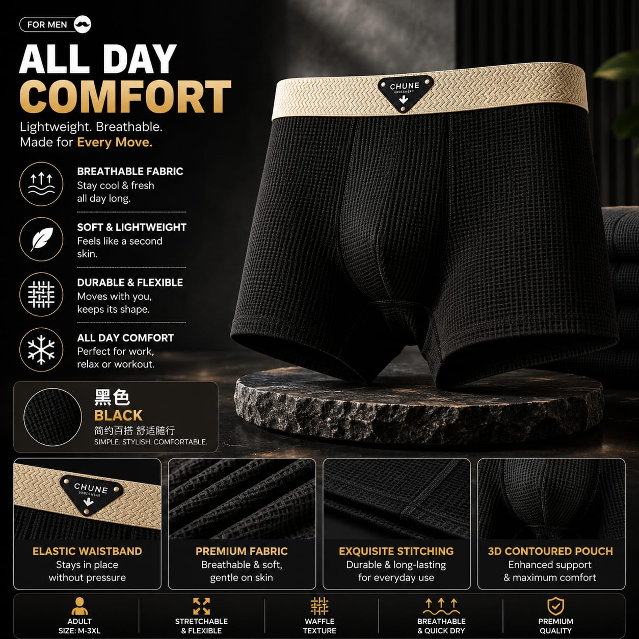 CHUNE PREMIUM BOXER (BLACK)
